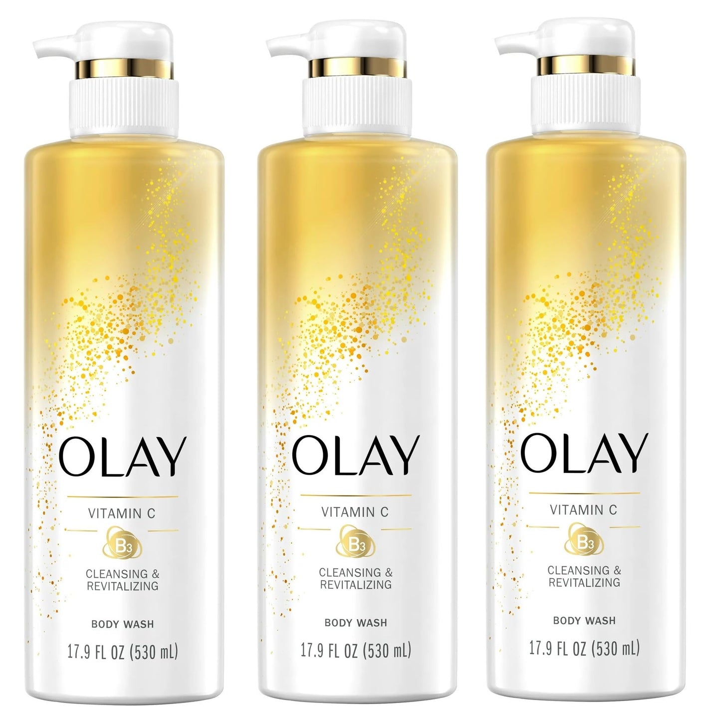Olay Body Wash with Vitamin C and Vitamin B3, Cleansing & Revitalizing, 17.9 FL Oz (530mL) (3) Beauty & Personal Care Olay