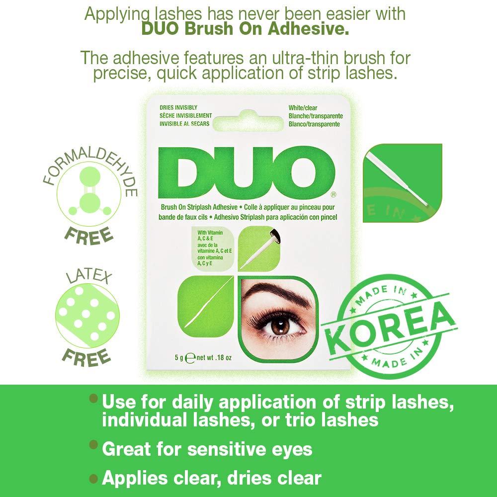 Duo Brush-On Striplash Adhesive White/Clear, 0.18 Ounce (Pack of 2) Beauty & Personal Care Duo
