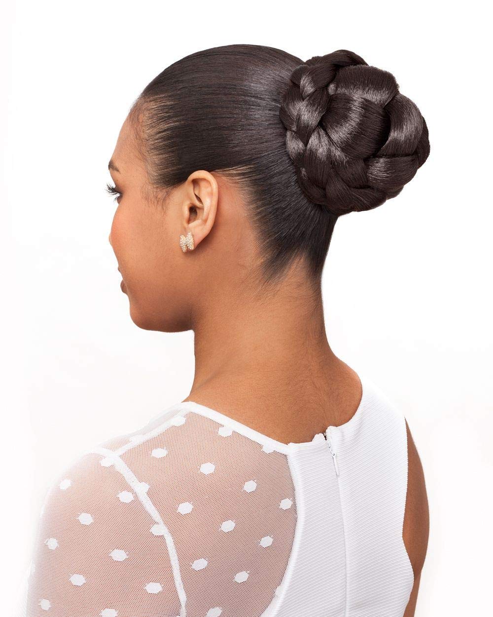 Princess Dome Color 4 Med Dark Brown - Foxy Silver Wigs Braided Chignon Royal Formal Bun Wedding Updo Synthetic African American Bundle MaxWigs