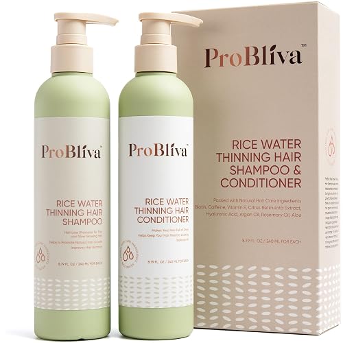 Rice Water Thinning Hair Shampoo & Conditioner - Anti Hair Loss - Regrowth & Thickening (Rice Shampoo and Conditioner (Green)) Beauty & Personal Care ProBliva