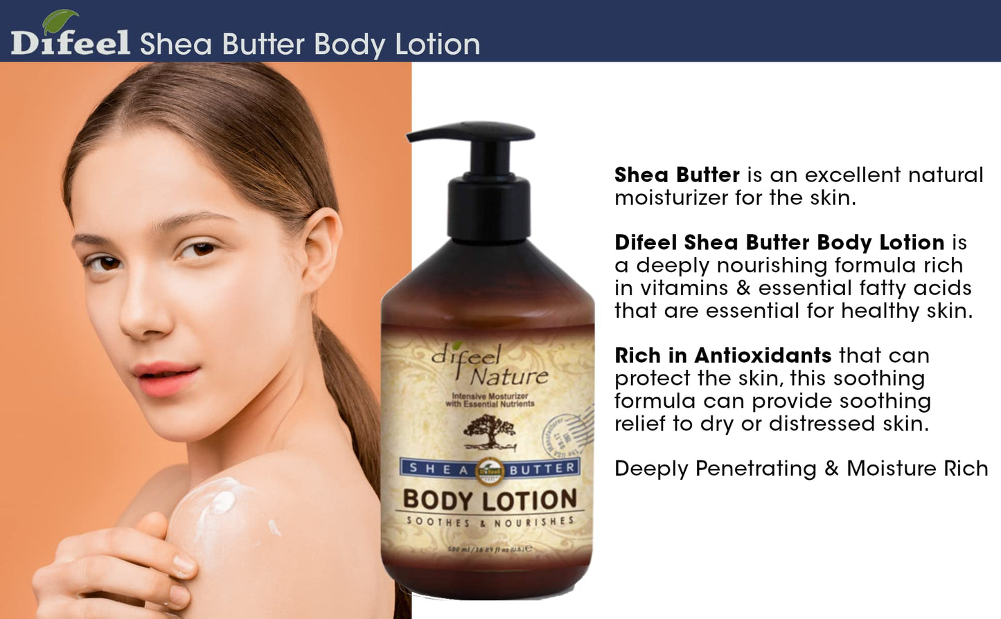 Difeel Organic Shea Butter Moisturizing Body Lotion Beauty & Personal Care Difeel