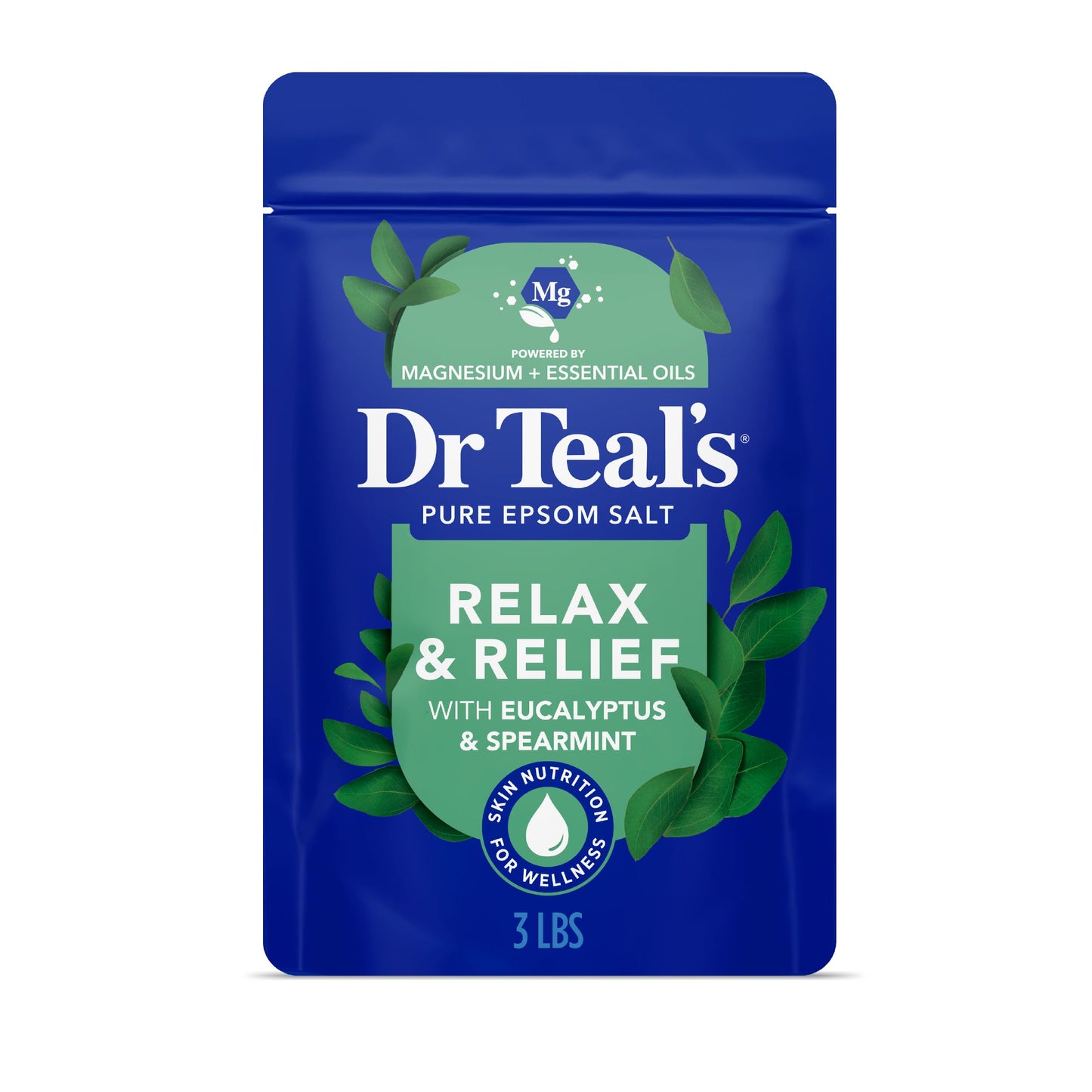 Dr Teal's Epsom Salt Magnesium Soak, Relax & Relief with Eucalyptus & Spearmint Essential Oils, 3 lbs Beauty and Personal Care Dr Teal's