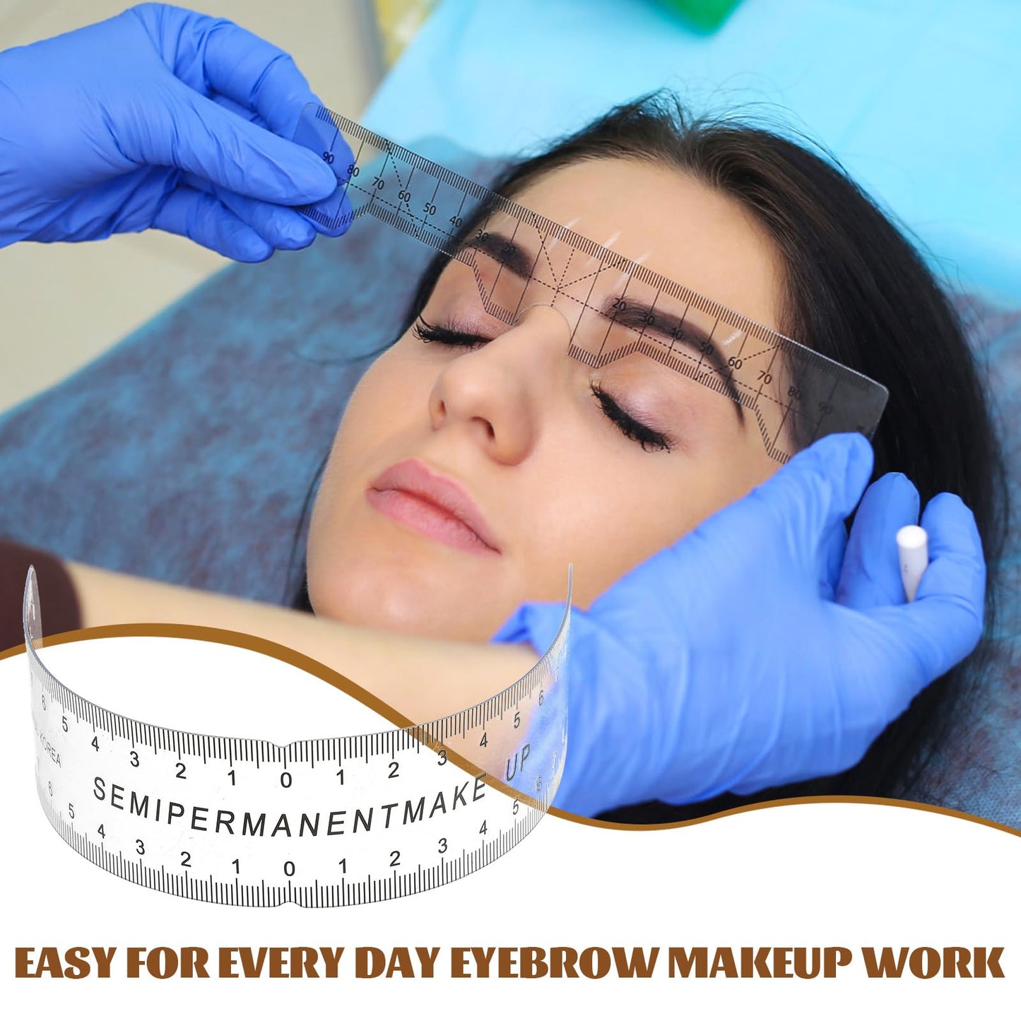1pc Eyebrow Ruler for Microblading - Curved Plastic Positioning Tool for Accurate Eyebrow Shaping - Ideal for Professional and Home Use Beauty & Personal Care Healifty