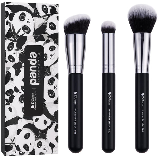 DUcare Makeup Brushes 3Pcs Foundation Contour Bronzer Brush,Concealer Brush,Blusher Powder Brush, Face Kabuki Travel Buffing Stippling Liquid Blending Beauty & Personal Care DUcare