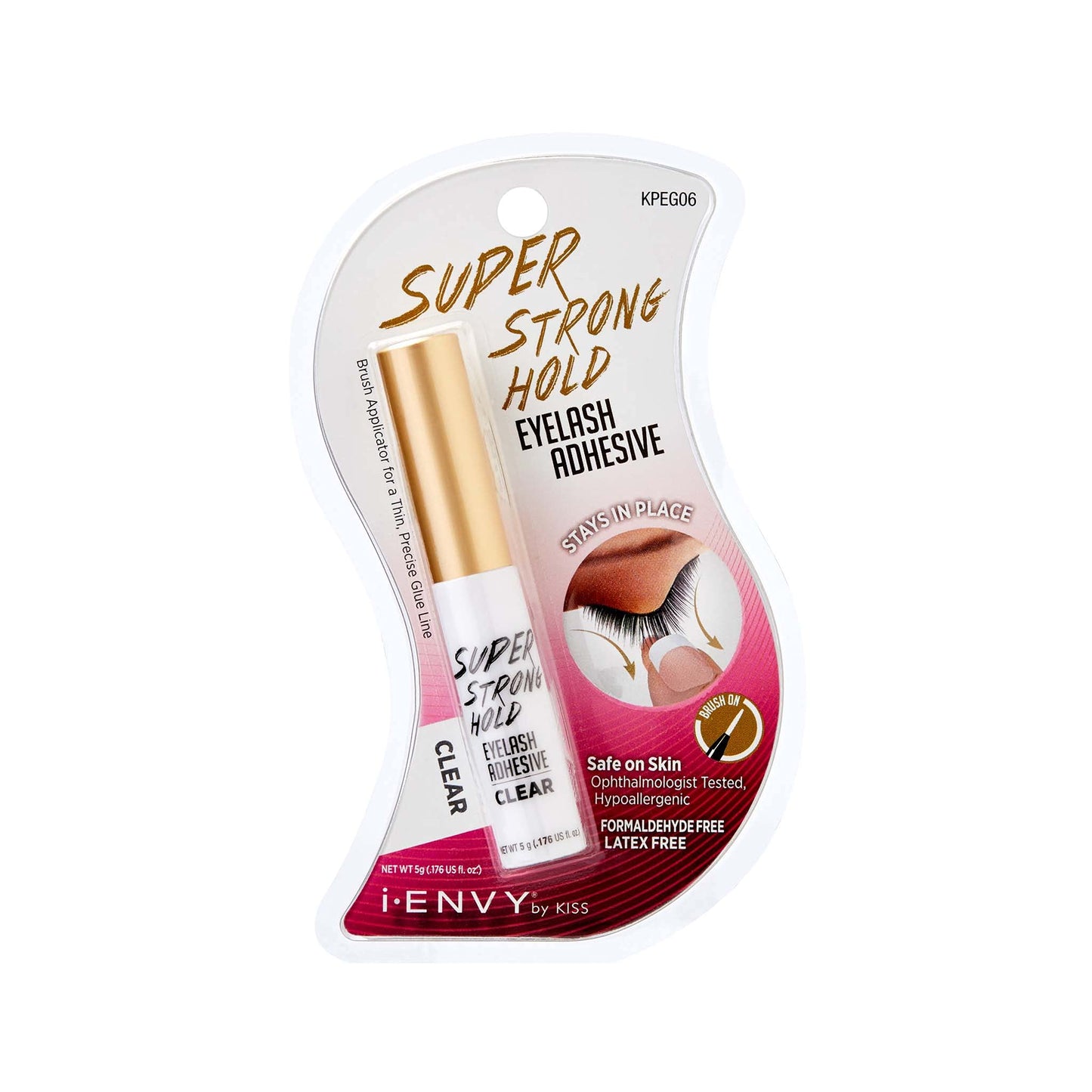i-Envy by KISS Super Strong Hold Eyelash Adhesive, Waterproof Long-Lasting Strip Lash Glue, Natural-Looking Allergy & Latex Free with Brush Applicator Beauty & Personal Care i•ENVY