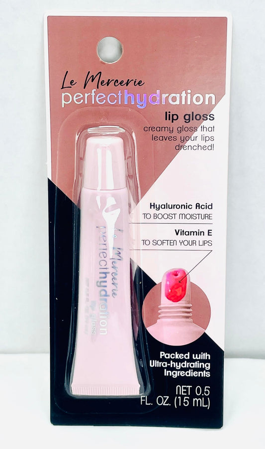 LE MERCERIE Perfect Hydration Lip Gloss with Hyaluronic Acid and Vitamin E, Paraben Free, Cruelty Free, 0.5 fl. oz.
