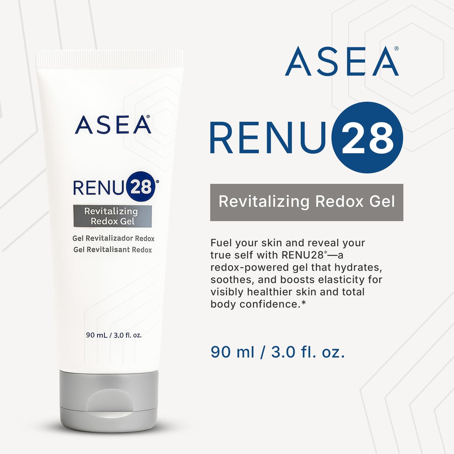 ASEA - RENU28 Redox Gel - Clean Beauty Skincare with Redox Molecules - Improves Elasticity, Smooths Fine Lines, Enhances Tone & Texture - 90 ml Beauty & Personal Care ASEA