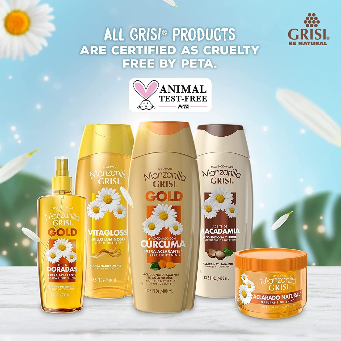 Manzanilla Grisi, Cleansing Shampoo with Chamomile Extract, 2 Pack, 13.5 FL Oz, Bottles Beauty & Personal Care Manzanilla Grisi