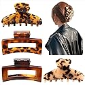 PHALIN Large Tortoise Shell Hair Clip Claws for Women Girls Jumbo Acetate Hair Catch Barrettes Strong Hold French Designed Hair Jaw Clamps for Thick Beauty & Personal Care PHALIN