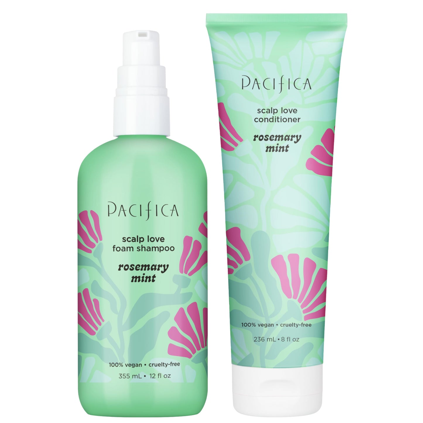 Rosemary Mint Scalp Care Shampoo & Conditioner Set - Clean Vegan Shampoo & Conditioner for Oily Or Flaky Scalp (All Hair Types), A Balanced, Soothed Beauty & Personal Care Pacifica