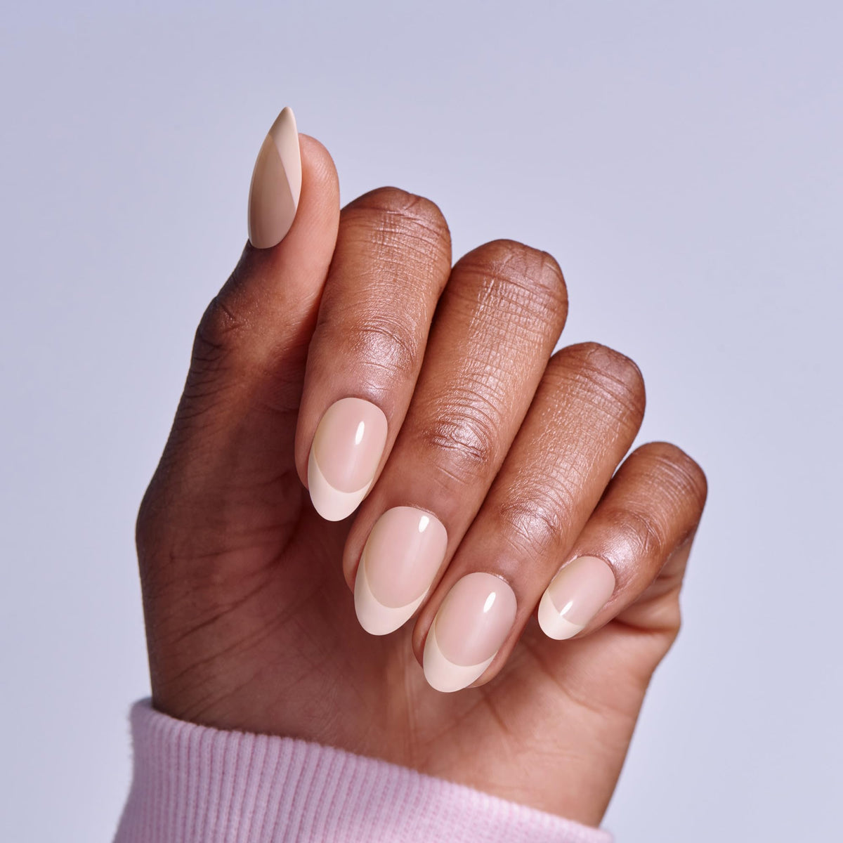 Kiss Core, Press On Nails, Nail glue included, 'Dancing on Clouds', Pink, Medium Size, Almond Shape, Includes 32 Nails, 2g Glue, 1 Manicure Stick, 1