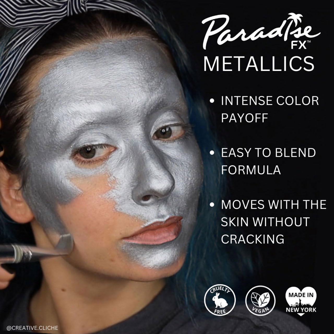 Mehron Paradise FX Metallics - Metallic Purple 1.4 oz | Professional Water Activated Shimmering Metallic Paint for Raves, Costumes, Special Effects Beauty & Personal Care Mehron