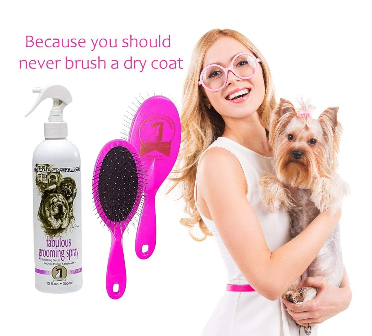 #1 All Systems Ultimate Pin Brush (Purple) and Fabulous Grooming Spray