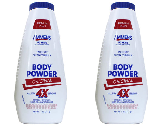 Ammens Body Powder Original - Talc-Free Clean Formula, All-Day 4X Strong Protection, 11 oz (Pack of 2) Beauty and Personal Care AMMENS