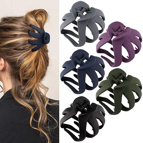 ATODEN Large Octopus Matte Jumbo Hair Clips for Thick Hair - 5 Pieces 3.15" Cute Giant Jaw Clips for Women Beauty & Personal Care Atoden