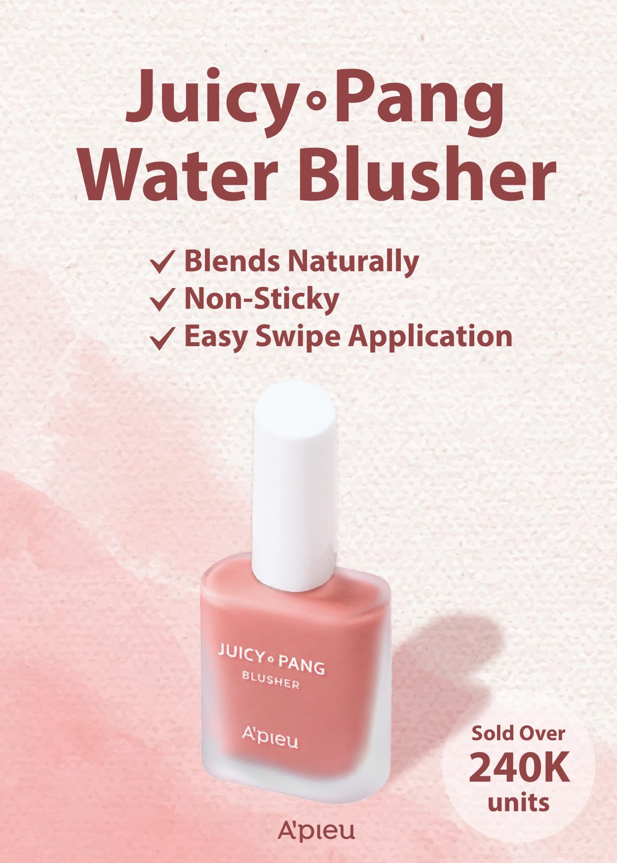 A'PIEU Juicy-Pang Water Blusher [PK03] - Fruity Liquid Blush for Cheeks, Buildable & Blendable Color, Hydrating Dewy Finish with Fruit Extract Blend Beauty & Personal Care A'PIEU