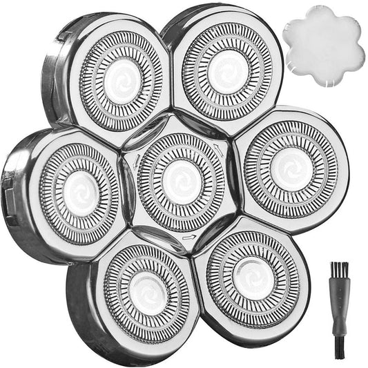 Universal 7 Blades Head Shaver Replacement Heads for Mainstream Shaver Brands, Eelectric Shaver Replacement Replacement Blades (7D Silver) Beauty and Personal Care WAHFOX