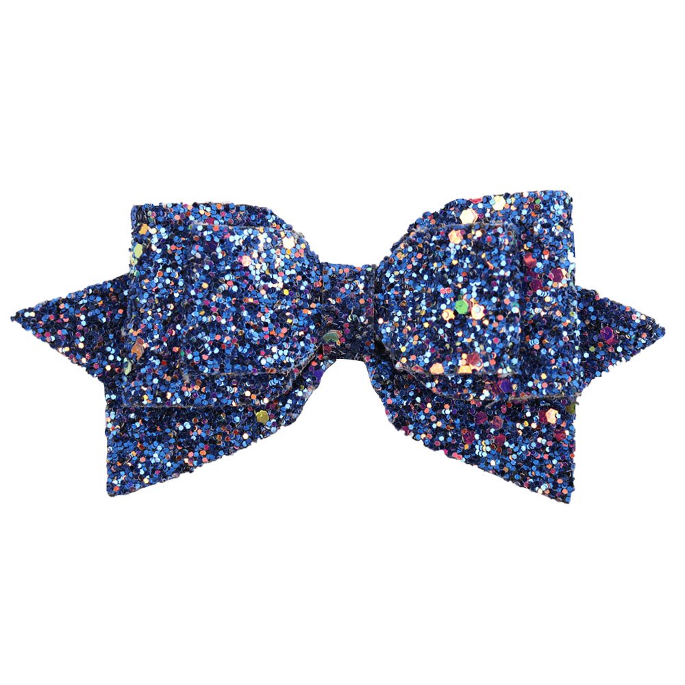 5 Inch Glitter Hair Bows Boutique Hair Clips 6 Pcs Multi Color Glitter Sequins Big Hair Bows for Baby Girls Teens Toddlers Beauty & Personal Care Yeaplike