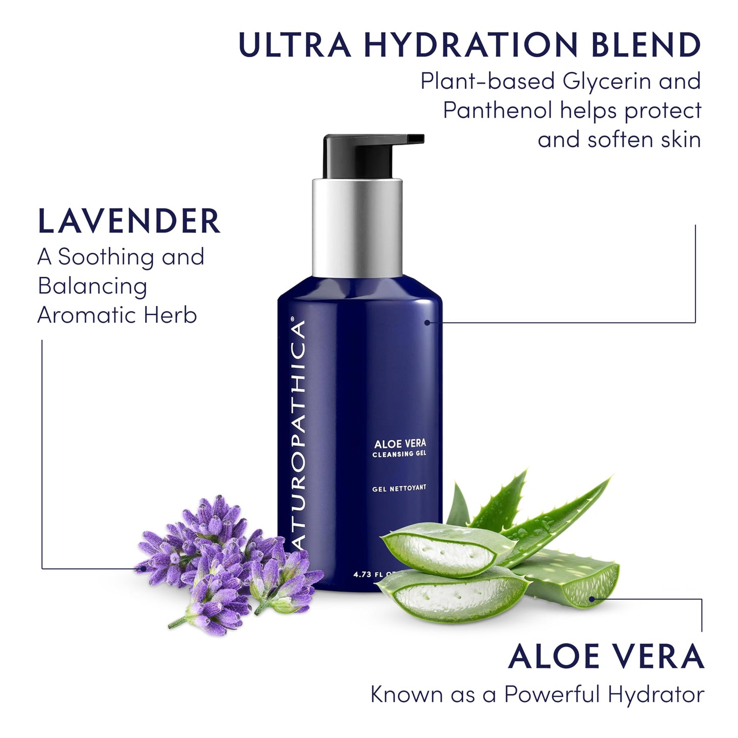 Naturopathica Aloe Vera Cleansing Gel, Facial Cleanser with Aloe Vera and Lavender, Clarifying Face Wash for Men and Women, 4.73 fl oz Beauty & Personal Care Naturopathica
