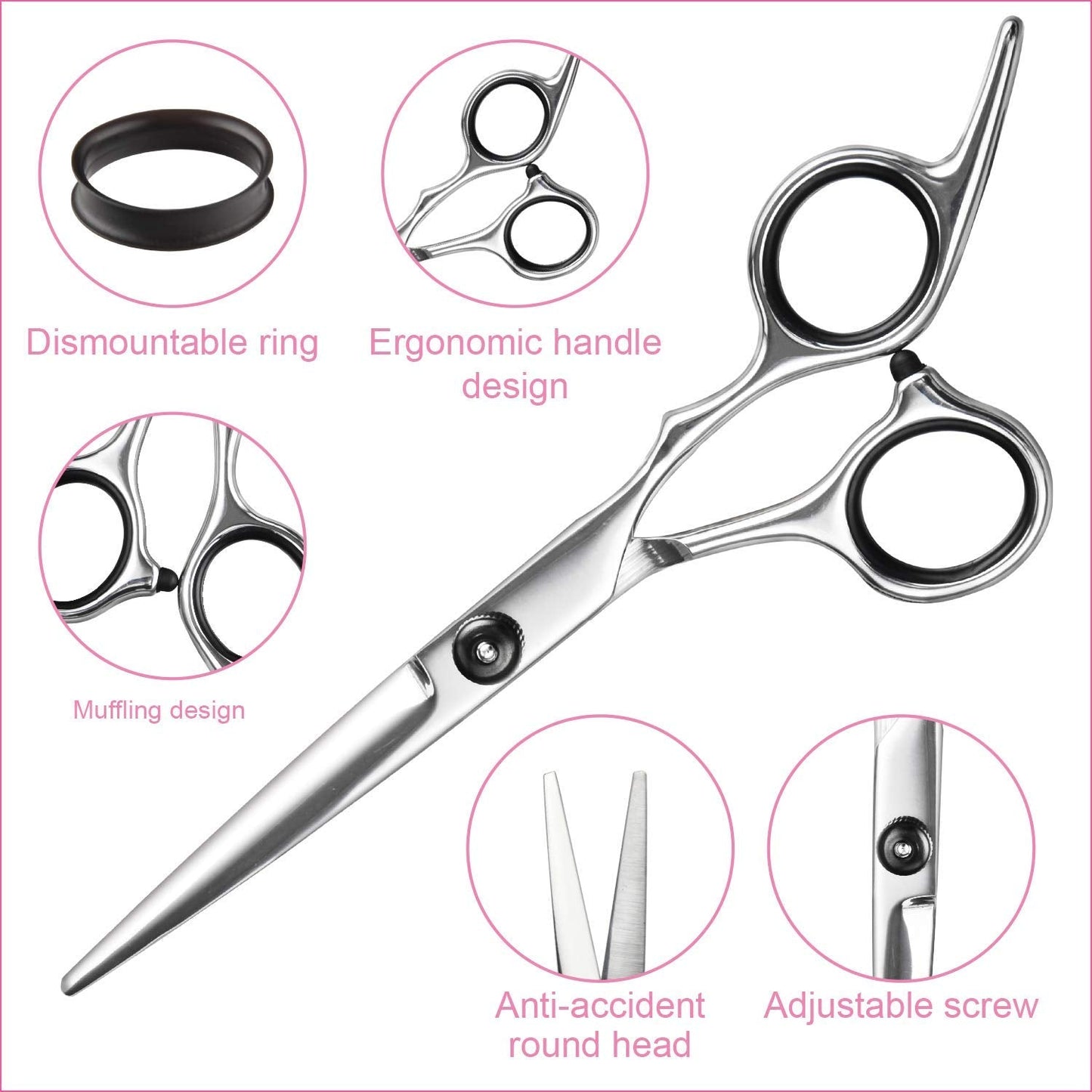 Hair Cutting Scissors Thinning Shears- Fcysy Professional Barber Sharp Hair Scissors Hairdressing Shears Kit with Haircut Accessories in Leather Case Beauty and Personal Care Fcysy