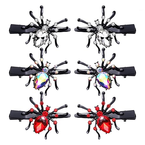 Halloween Spider Hair Clips Sparkle Crystal Spider Hairpins Rhinestone Long Alligator Clips for Women Girls Halloween Party Hair Accessory Beauty & Personal Care HEIDKRUEGER