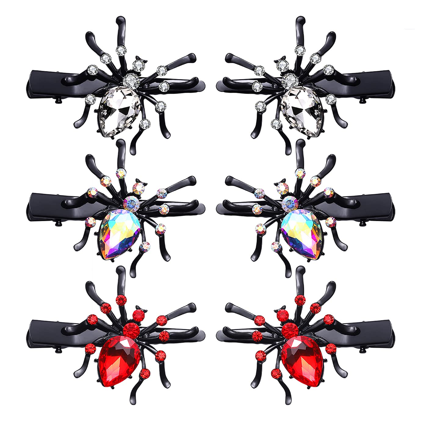 Halloween Spider Hair Clips Sparkle Crystal Spider Hairpins Rhinestone Long Alligator Clips for Women Girls Halloween Party Hair Accessory Beauty & Personal Care HEIDKRUEGER