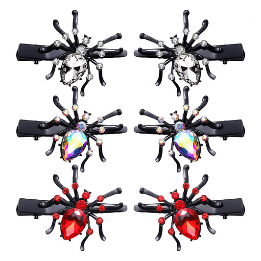 Halloween Spider Hair Clips Sparkle Crystal Spider Hairpins Rhinestone Long Alligator Clips for Women Girls Halloween Party Hair Accessory Beauty & Personal Care HEIDKRUEGER