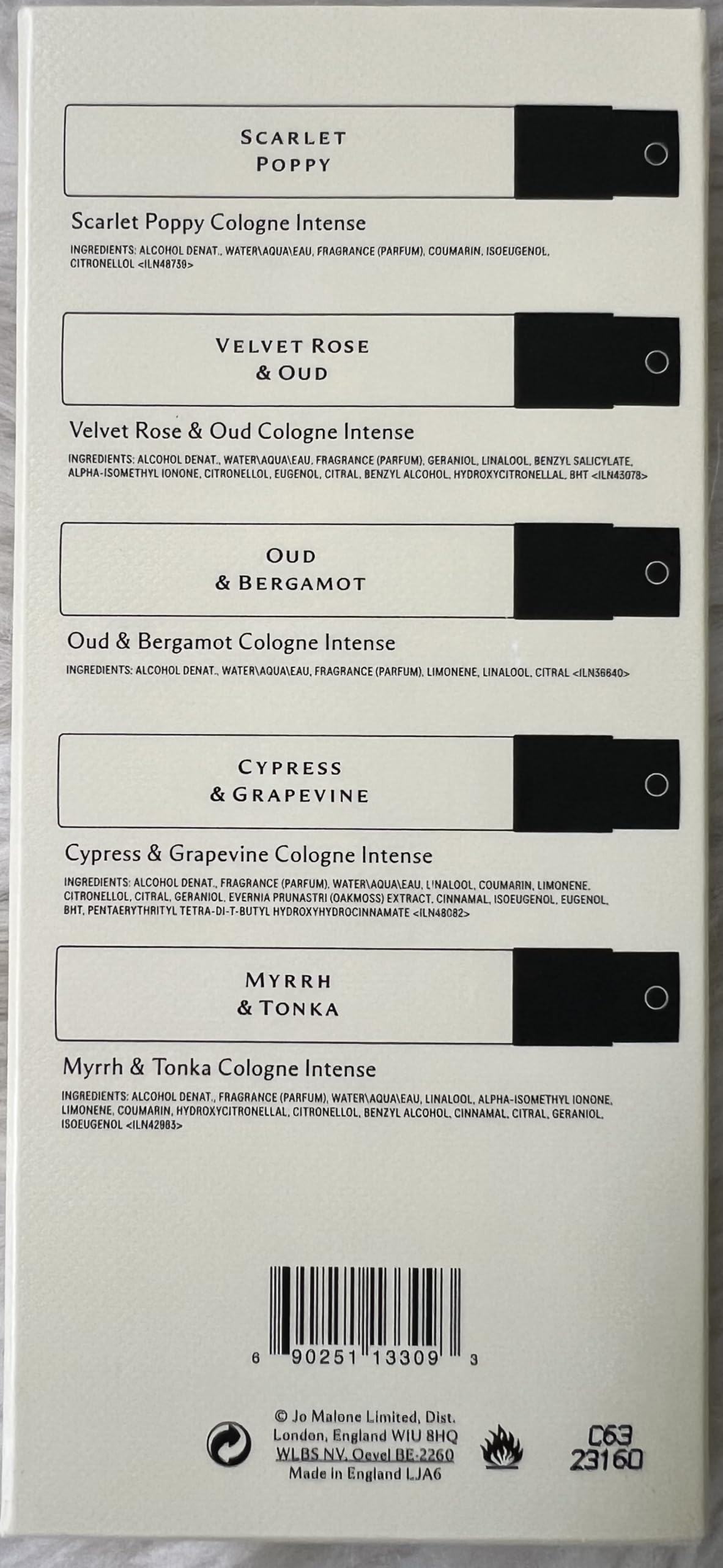 Jo Malone Cologne Intense Discovery Collection 5 Mini Perfume * 1.5ml Each Beauty & Personal Care Jo Malone