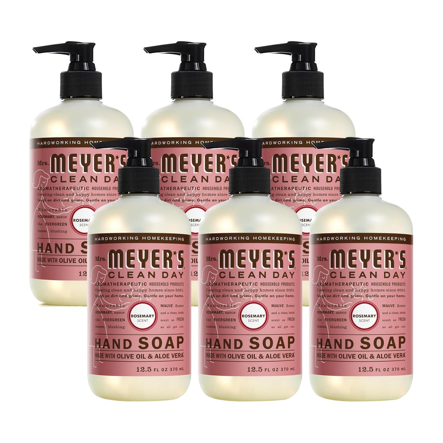 Mrs. MEYER'S Liquid Hand Soap - Rosemary - 12.5 Fl Oz -(Pack of 6) Beauty & Personal Care Mrs. MEYER'S