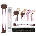 Voxora 4 in 1 Makeup Brush Set - All in One Powder/Blush, Foundation, Blending & Eyeshadow Brushes, Compact & Travel Essential Beauty & Personal Care Voxora