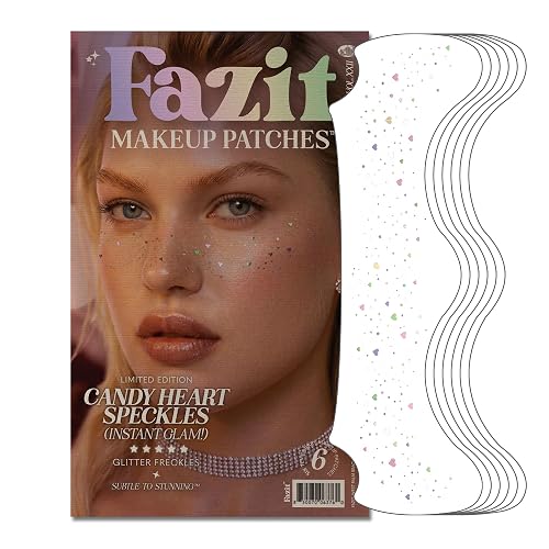 Fazit Makeup Patches - Candy Heart Speckles - Glow Up Make-Up Patches - Cute Glitter Makeup Accessories for Women - Cosmetic Glitter for Face Beauty & Personal Care Fazit