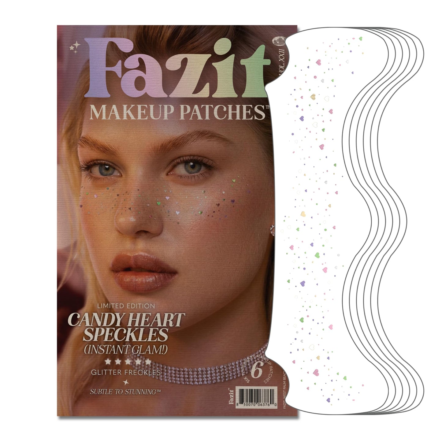 Fazit Makeup Patches - Candy Heart Speckles - Glow Up Make-Up Patches - Cute Glitter Makeup Accessories for Women - Cosmetic Glitter for Face Beauty & Personal Care Fazit
