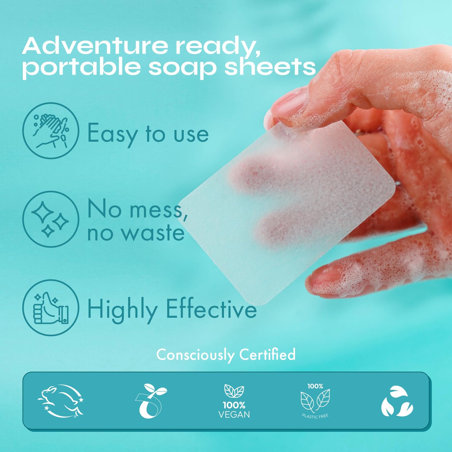 FOMIN - Paper Soap Sheets for Hand Washing - (300 Sheets) Unscented Portable Travel Soap Sheets, Dissolvable Camping Mini Soap, Portable Hand Soap Beauty and Personal Care FOMIN