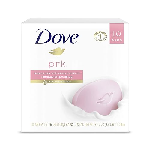 Dove Beauty Bar Gentle Cleanser For Softer and Smoother Skin Pink More Moisturizing Than Ordinary Bar Soap 3.75 oz 10 Bars Beauty & Personal Care Dove