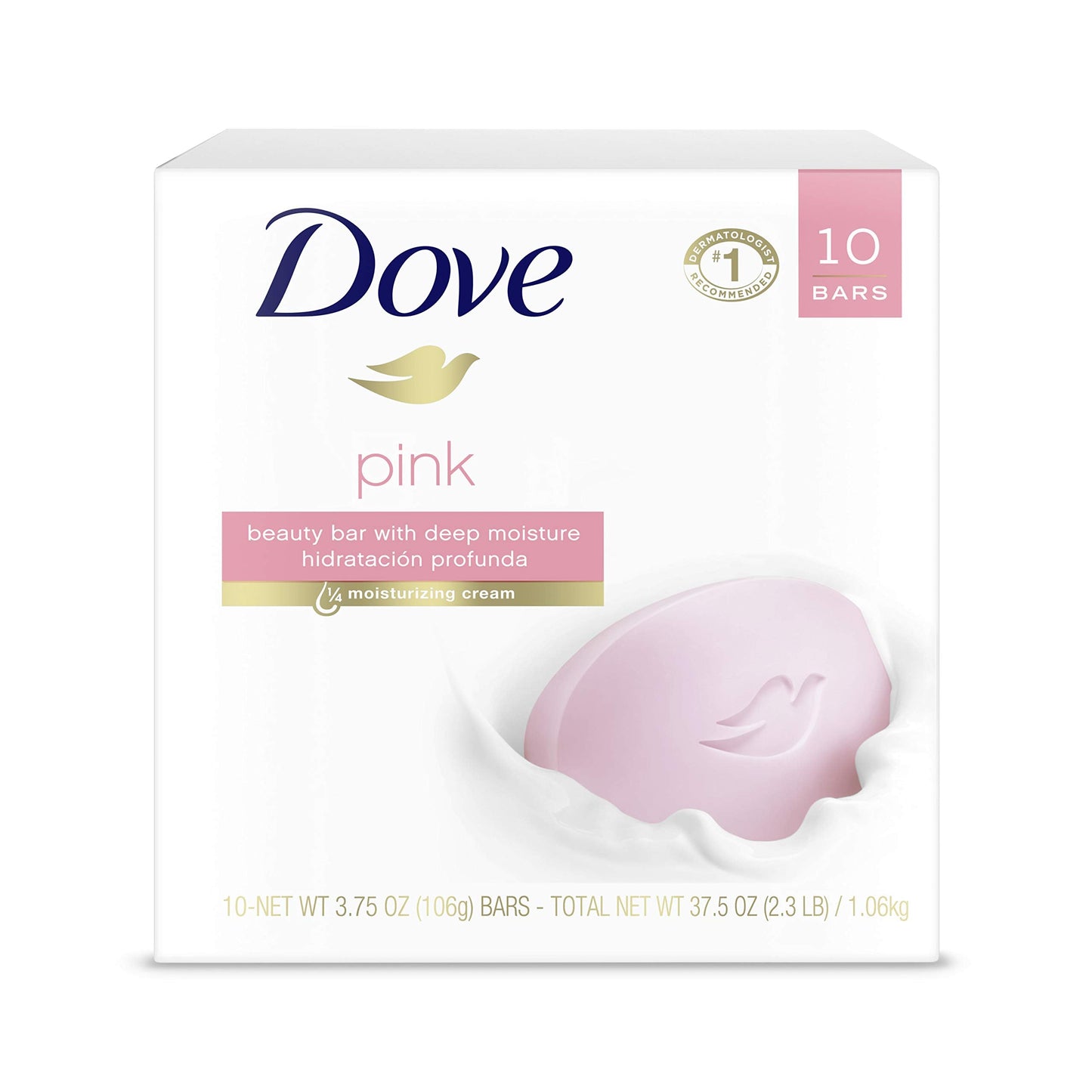 Dove Beauty Bar Gentle Cleanser For Softer and Smoother Skin Pink More Moisturizing Than Ordinary Bar Soap 3.75 oz 10 Bars Beauty & Personal Care Dove
