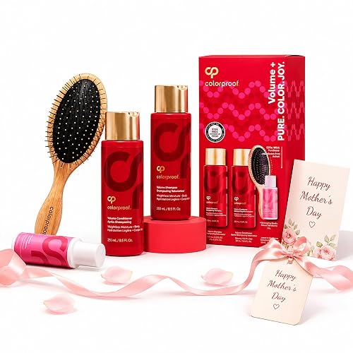 ColorProof Mothers Day Volumizing Gift Set | Relaxation Gifts For Women Hair Care | Complete Set With Volume Shampoo, Conditioner, Overnight Serum Beauty & Personal Care ColorProof