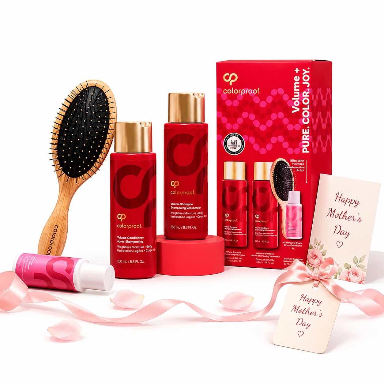 ColorProof Mothers Day Volumizing Gift Set | Relaxation Gifts For Women Hair Care | Complete Set With Volume Shampoo, Conditioner, Overnight Serum Beauty & Personal Care ColorProof