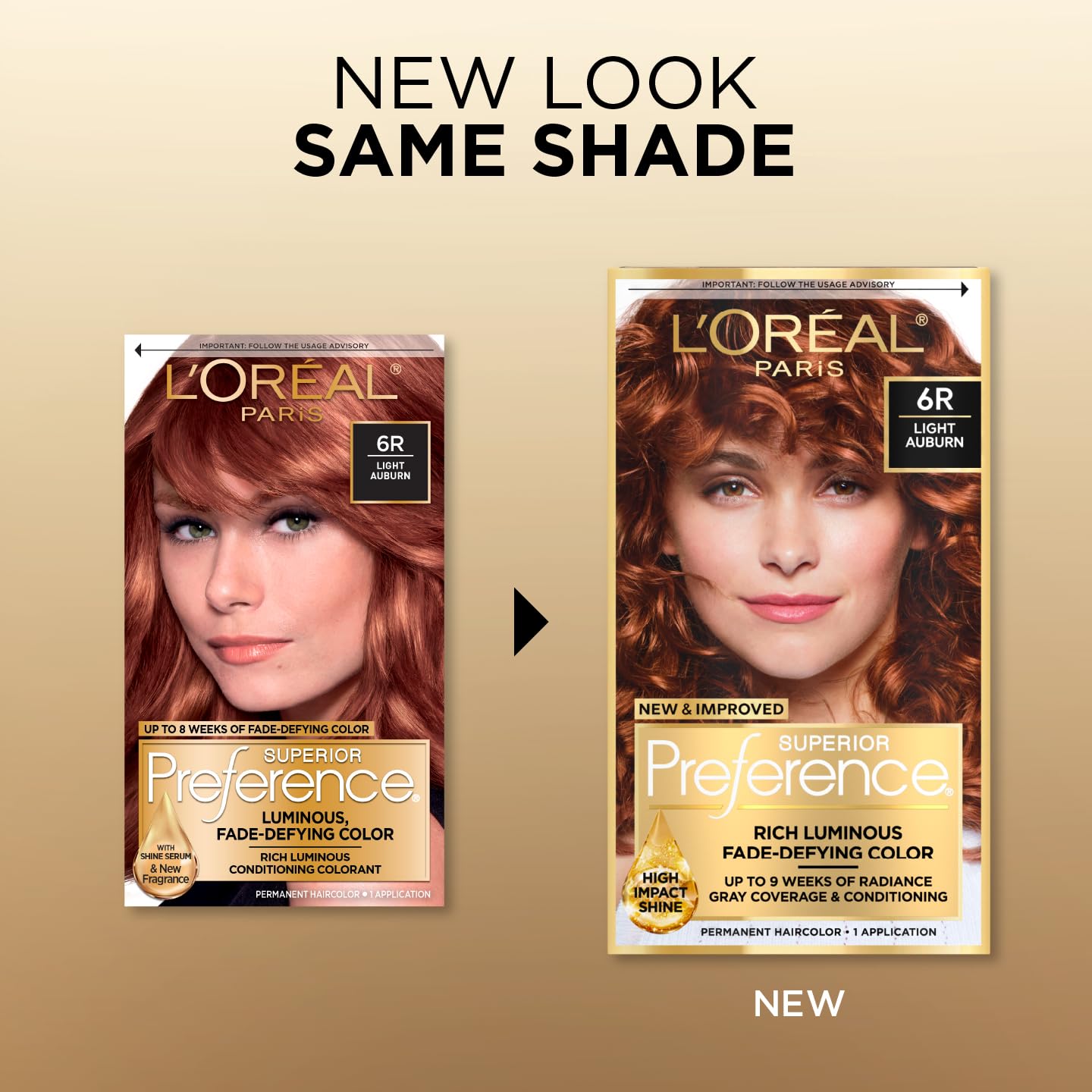 L'Oreal Paris Superior Preference Luminous Fade-Defying Permanent Hair Color, Hair Dye For Up to 9 Weeks of Radiance, Light Auburn 6R, 1 Hair Dye Kit Beauty & Personal Care L'Oreal Paris