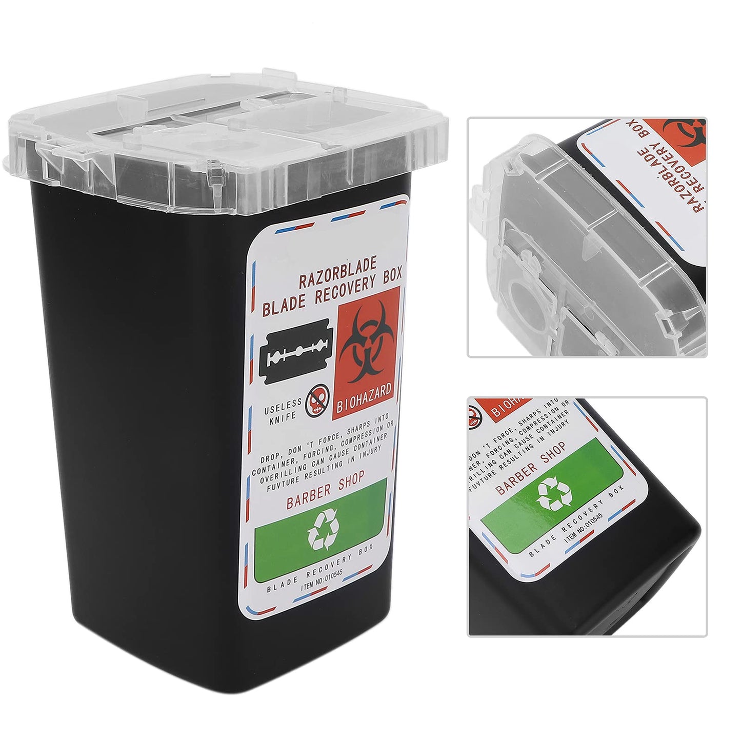 FILFEEL Durable Blade Disposal Container for Salons and Homes - Safe Shaving Knife Blade Disposal Box for Barbershop Use(Black) Beauty and Personal Care FILFEEL