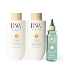 Raw Sugar The Mighty Curl Hair Care Duo and Rosemary Vinegar Hair Rinse (3 Products) Gently Cleanses, Defines Curls & Boosts Shine, Without SLS/SLES Beauty & Personal Care RAW SUGAR