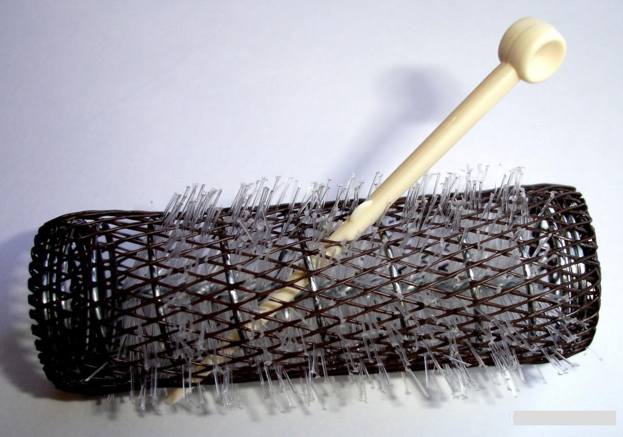 2 Pack HAIR STYLING BRUSH ROLLERS & PINS Hair Curlers 7/8" x 3" Bristles (12 Rollers) Beauty & Personal Care Ameliana