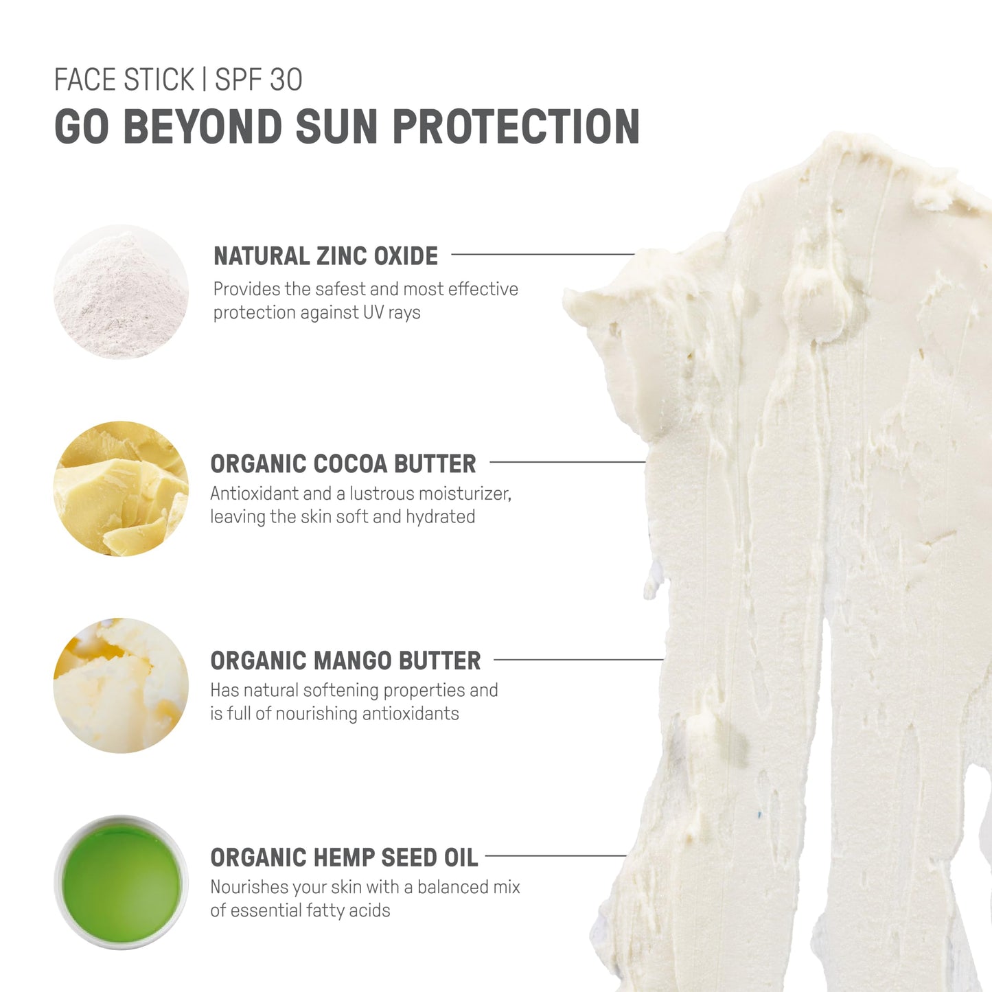 Raw Elements Face All-Natural Mineral Sunscreen Stick, Non-Nano Zinc Oxide, 95% Organic, Water-Resistant 80 Min, Reef Safe, All Ages Safe, SPF 30+ Beauty & Personal Care Raw Elements