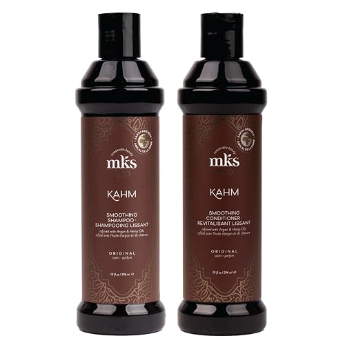MKS eco Kahm Smoothing Shampoo, Original Scent (10 fl oz) + MKS eco Kahm Smoothing Conditioner, Original Scent (10 fl oz) - Moroccan Argan Oil, Hemp Beauty & Personal Care Earthly Body