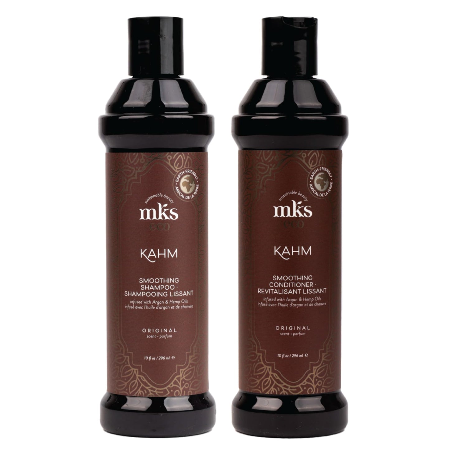 MKS eco Kahm Smoothing Shampoo, Original Scent (10 fl oz) + MKS eco Kahm Smoothing Conditioner, Original Scent (10 fl oz) - Moroccan Argan Oil, Hemp Beauty & Personal Care Earthly Body