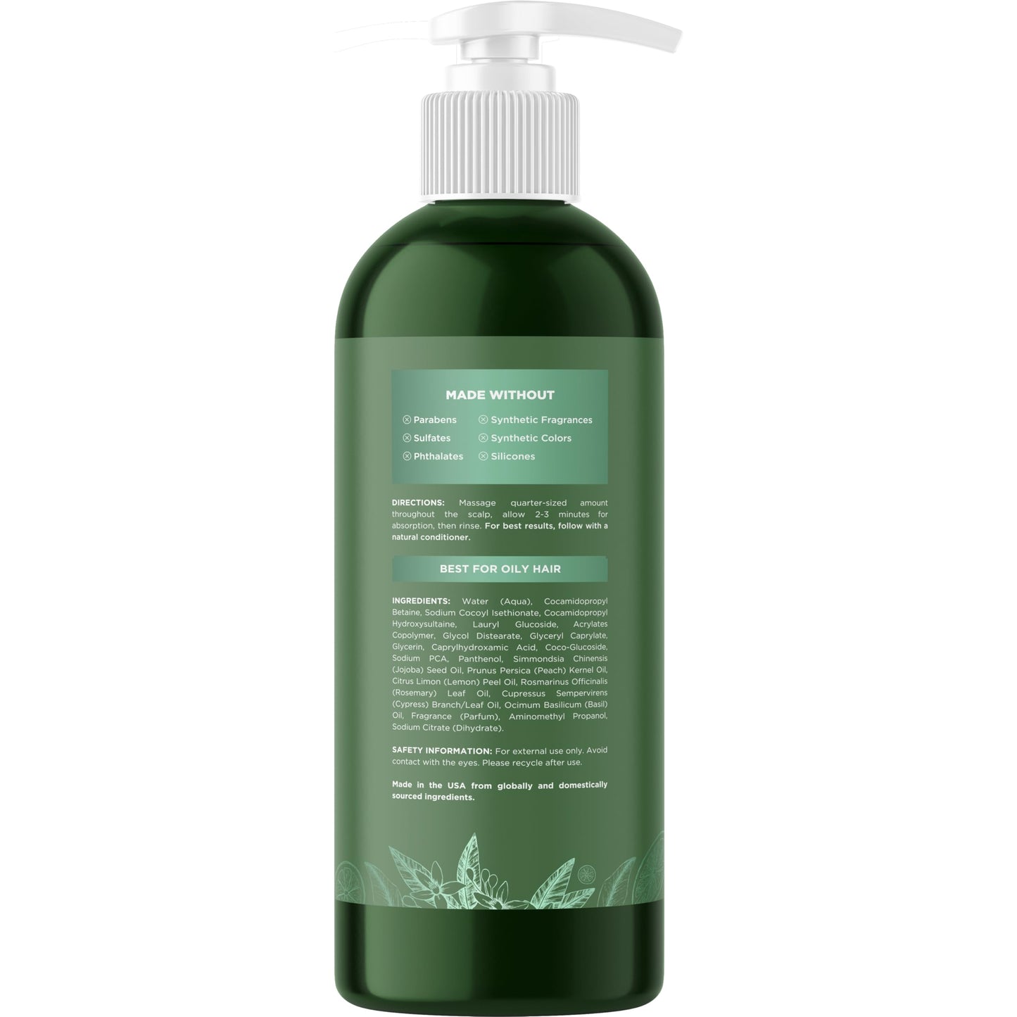 Clarifying Shampoo for Oily Hair and Scalp - Degrease Deep Cleansing Shampoo Build Up Remover with Rosemary Oil for Greasy Hair & Scalp - Vegan Color Beauty & Personal Care Maple Holistics
