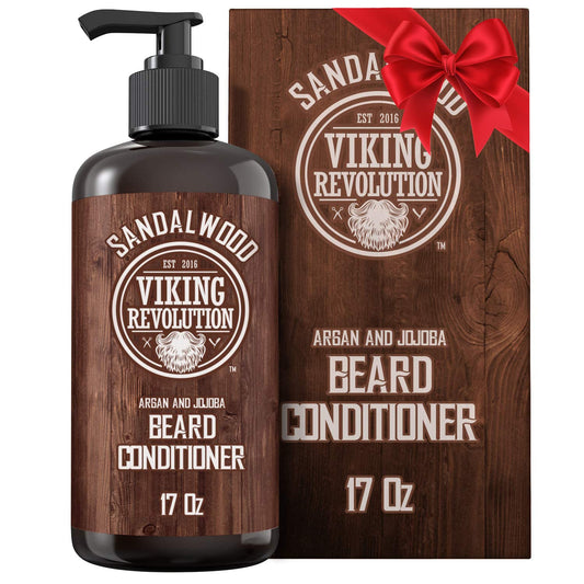 Viking Revolution Beard Conditioner w/Argan & Jojoba Oils - Softens & Strengthens - Sandalwood Scent - Beard Conditioner w/Beard Oil (17oz Beauty & Personal Care Viking Revolution