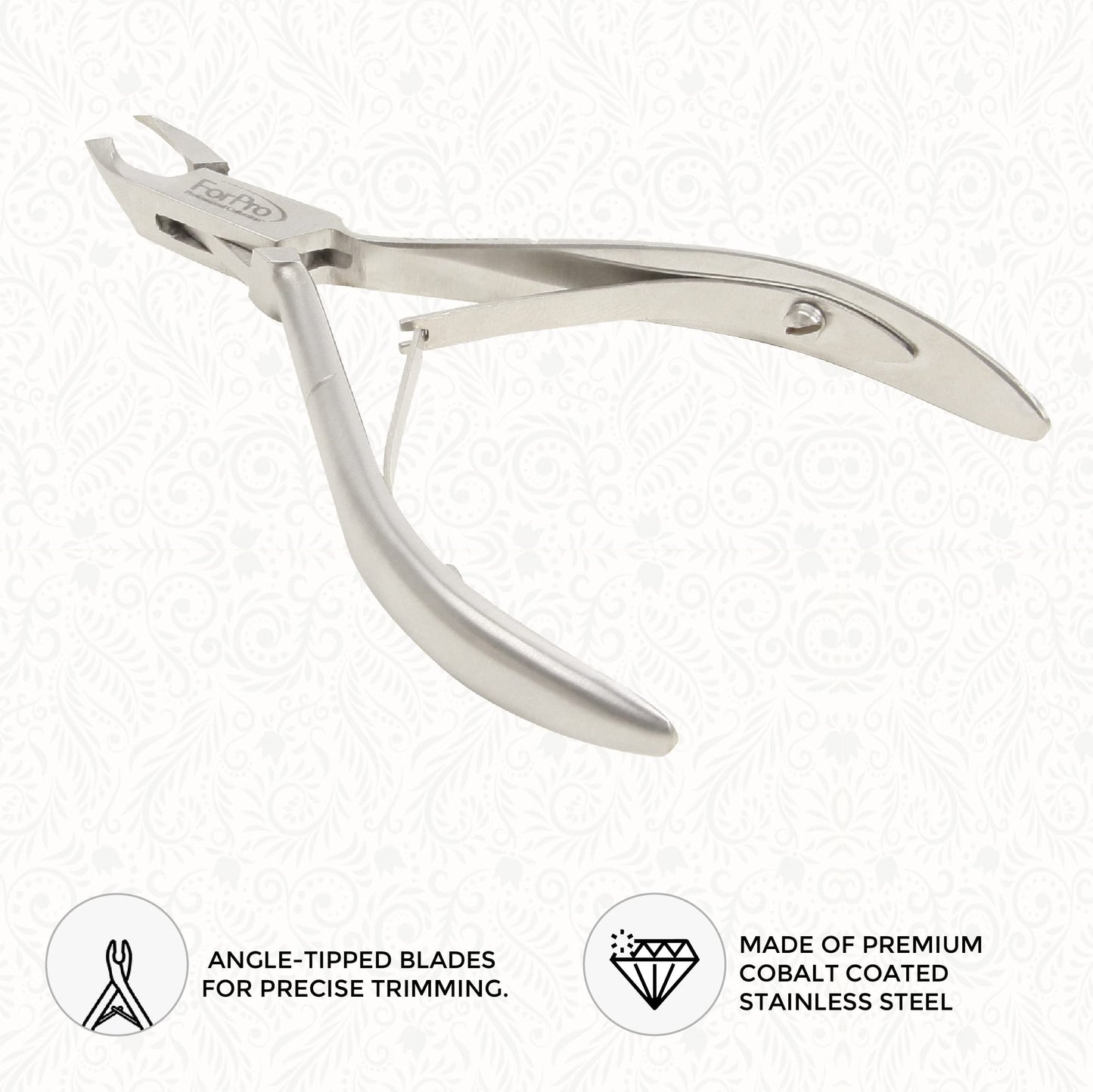 ForPro Professional Collection Cobalt Cuticle Nipper, Stainless Steel Cuticle Nipper for Trimming Cuticles and Hangnails, ¼ Jaw Beauty & Personal Care ForPro Professional Collection