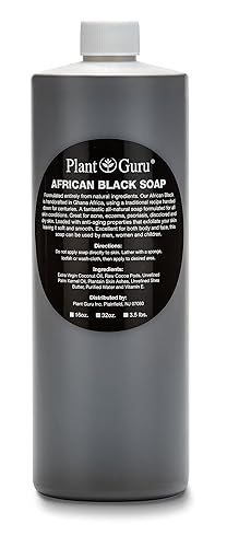 African Black Soap Liquid 32 oz. 100% Raw Pure Natural From Ghana. Acne Treatment, Aids Against Eczema & Psoriasis, Dry Skin, Scars and Dark Spots. Beauty & Personal Care Plant Guru