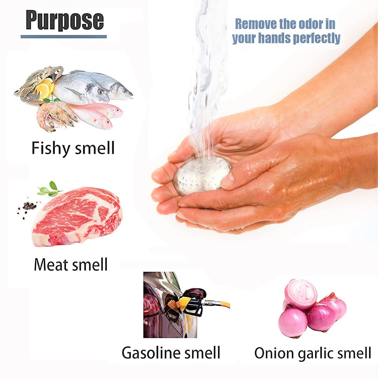 NEWLINE NY Stainless Steel Smell Remover Soap with Stand Beauty & Personal Care NEWLINE NY