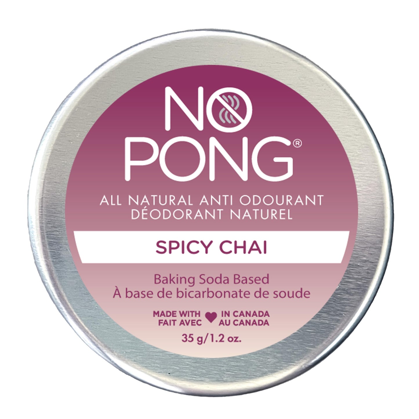 No Pong Spicy Chai Natural Deodorant Cream 35g, Aluminum-Free Beauty and Personal Care NO PONG